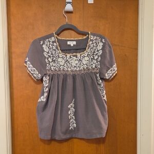 THML Floral Embroidered Top S